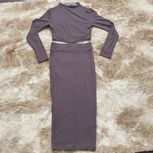 Naked wardrobe brown skirt and top set
